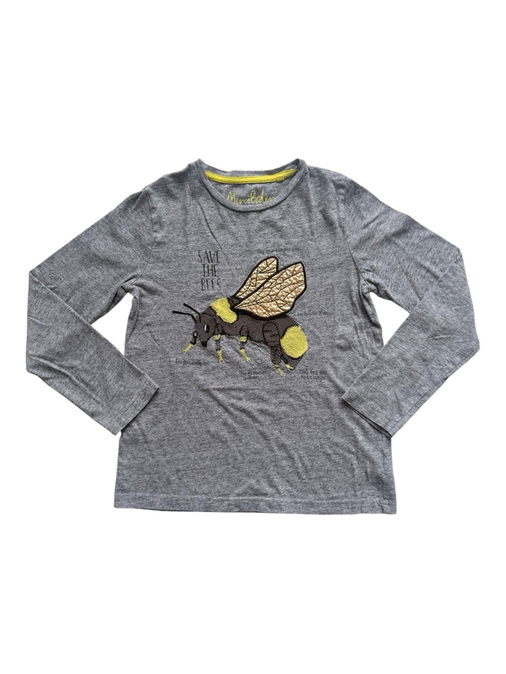 Mini Boden Save the Bees Appliqué Tee Size 8/9